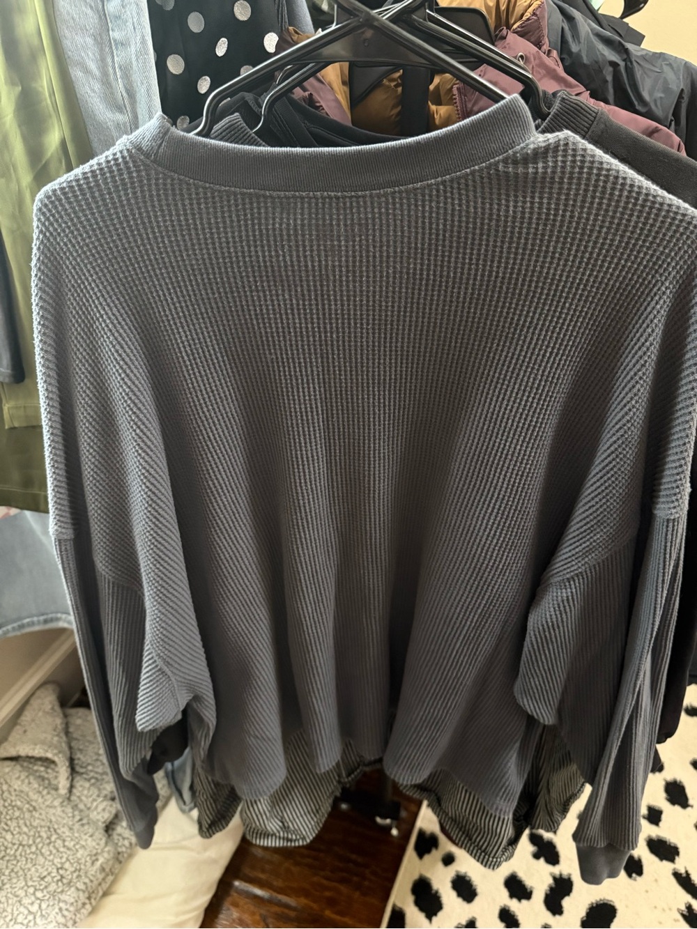 Abercrombie & Fitch Charcoal Waffle Crewneck Sweater - Picture 3 of 3